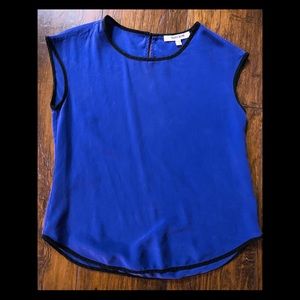 Daniel Rainn Blue/Black Silk Top - Size: XS